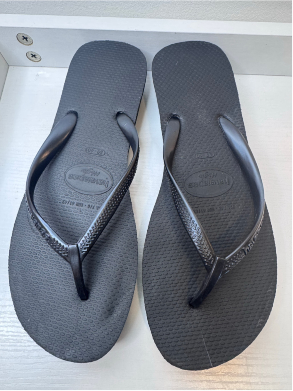 Women's Havaianas Flip Flop Sandals Black Size 39-40 (US 9/10)